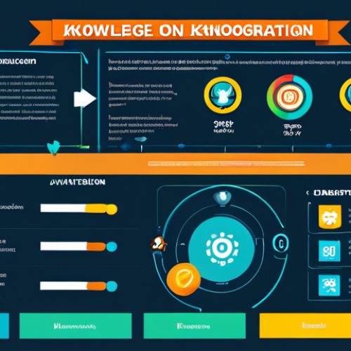 Home 18 **
A vibrant, engaging infographic showcasing a "Knowledge Sharing Onboarding Gamification" concept. The graphic features level-up icons, mission badges, and quiz elements, integrated with data visualization and employee avatars. The color scheme should be modern and inviting. The style should be clean and professional, suitable for a corporate presentation. safe for work, appropriate content, fully clothed, professional. perfect anatomy, correct proportions, natural pose, high quality.
**